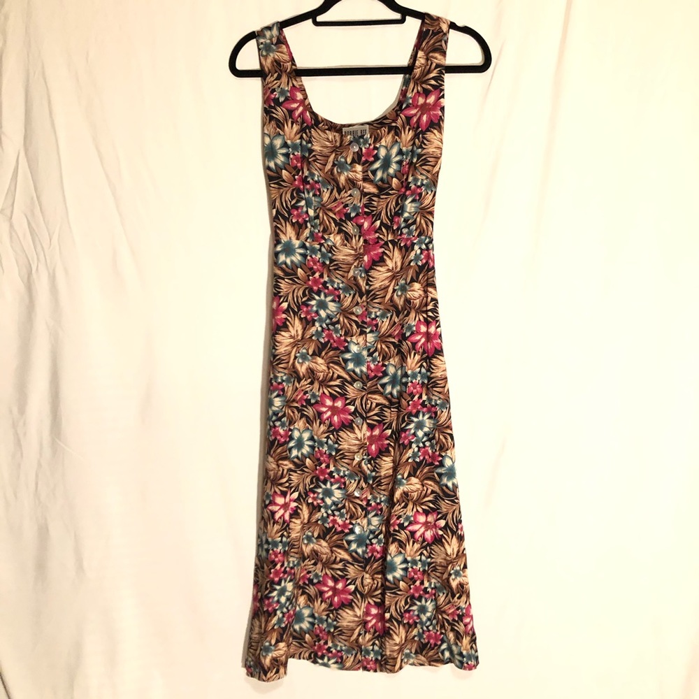 Vintage Robbie Bee floral button up dress